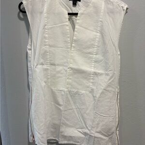 J. Crew Ivory Textured Sleeveless Top